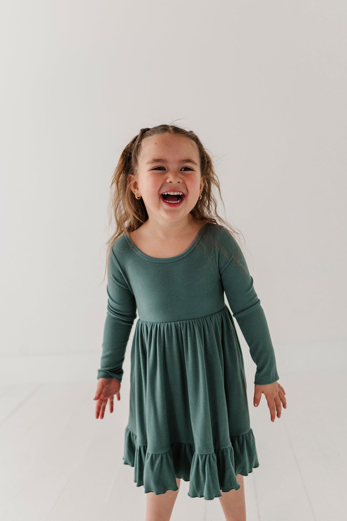 Bamboo Ribbed Ballet Dress - Atlantic