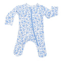 Modal Footie Pajamas - Blue Floral