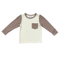 Bamboo Long Sleeve Colorblock Pocket Shirt - Portabella