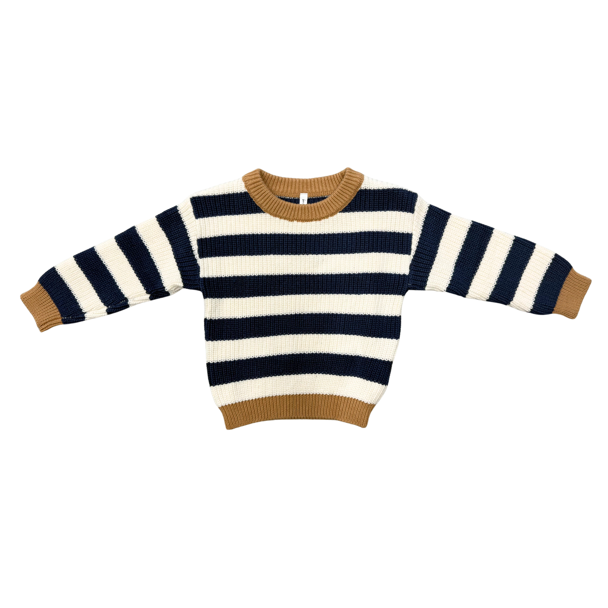 Cotton Knit Sweater - Charcoal Bronze Stripe